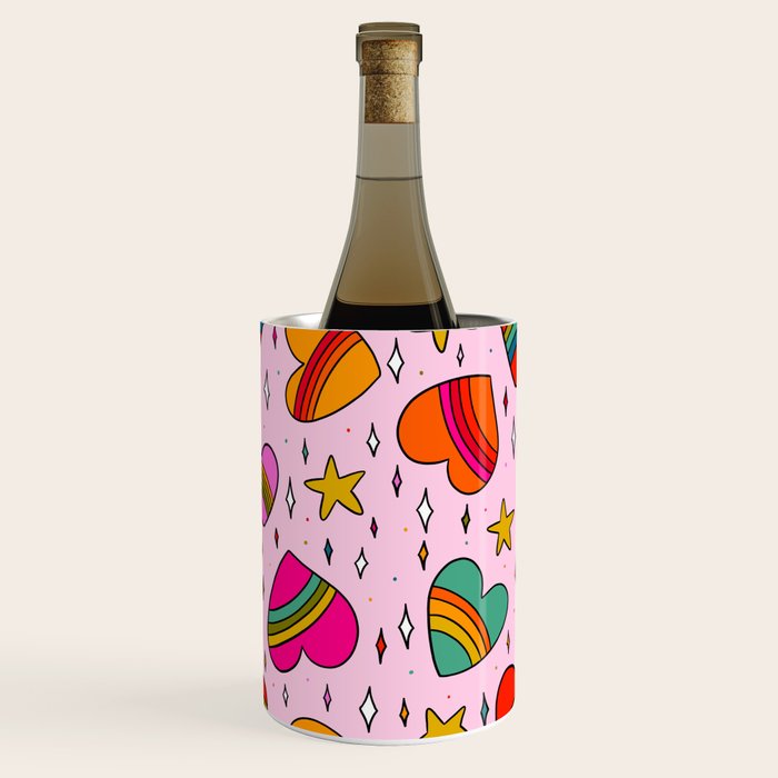 Rainbow Heart Print Wine Chiller Gallery Image 1