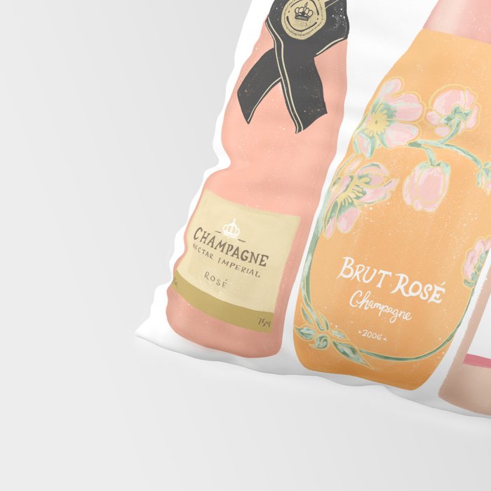 Rose Champagne Bottles Pillow Sham Gallery Image 4
