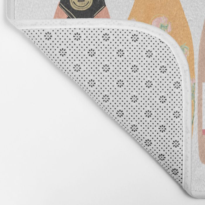 Rose Champagne Bottles Bath Mat Gallery Image 2