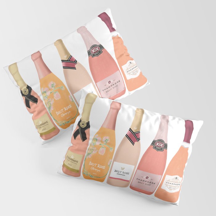 Rose Champagne Bottles Pillow Sham Gallery Image 1
