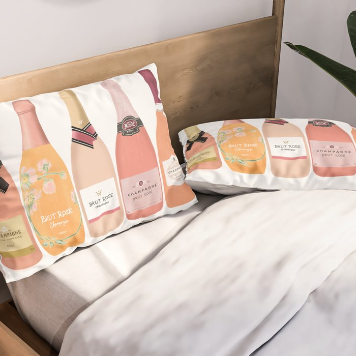 Rose Champagne Bottles Pillow Sham Gallery Image 2
