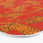 Abstract modern cats with red lips and earnings  Bath Mat Gallery Image 3