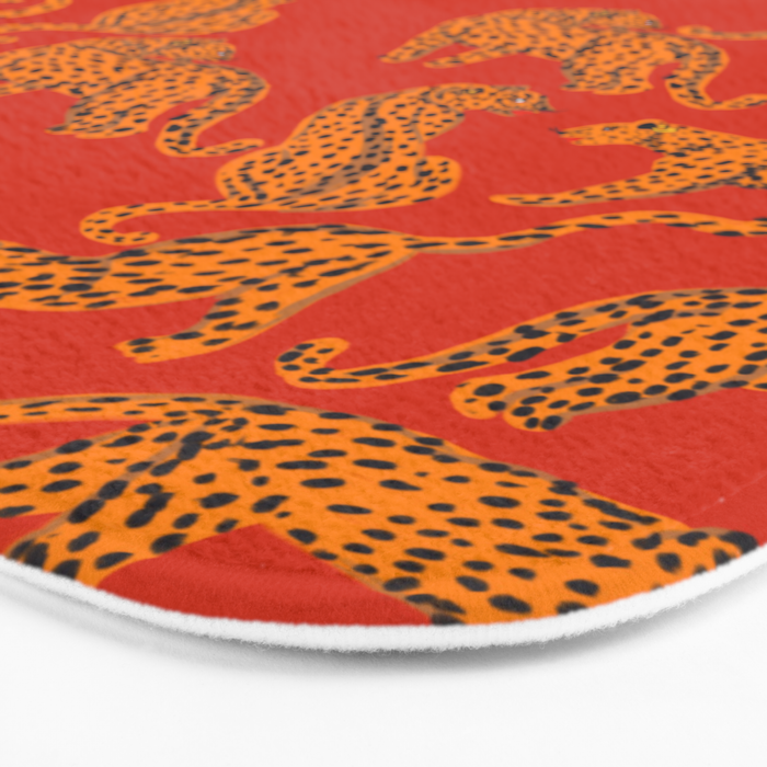Abstract modern cats with red lips and earnings  Bath Mat Gallery Image 3