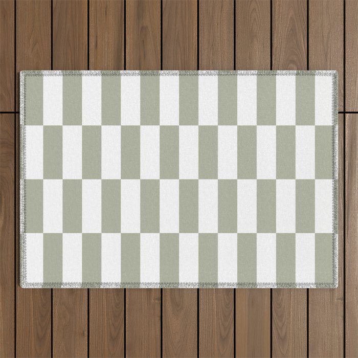 Bars (Pastel Sage) Outdoor Rug Gallery Image 1