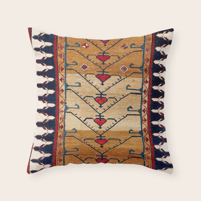 Azerbaijani Northwest Persian Carpet Print Throw Pillow Gallery Image 6