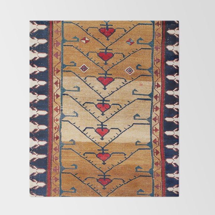Azerbaijani Northwest Persian Carpet Print Throw Blanket Gallery Image 2