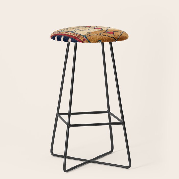 Azerbaijani Northwest Persian Carpet Print Stool Gallery Image 1