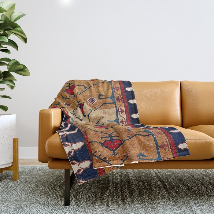 Azerbaijani Northwest Persian Carpet Print Throw Blanket Gallery Image 1