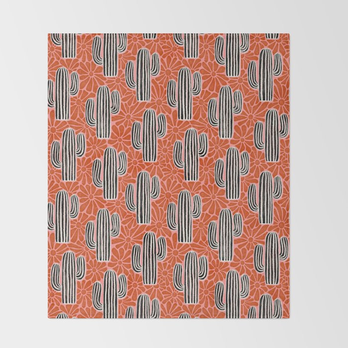 Sonora - red, pink, black, and white  Throw Blanket Gallery Image 2