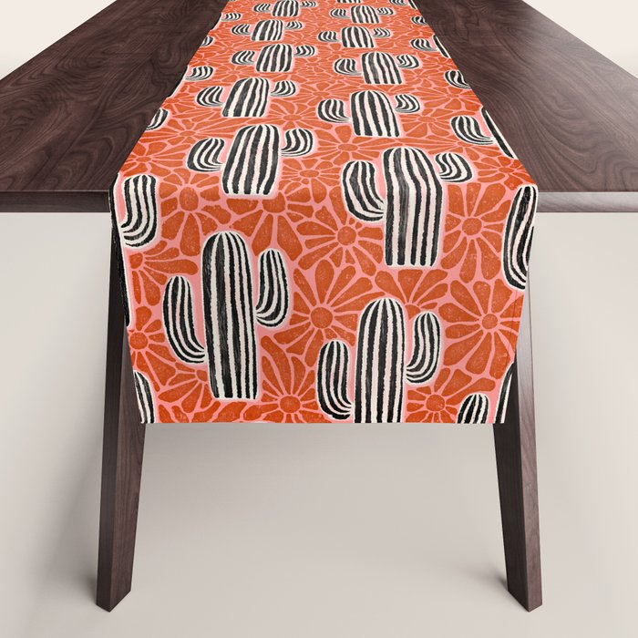 Sonora - red, pink, black, and white  Table Runner Gallery Image 1