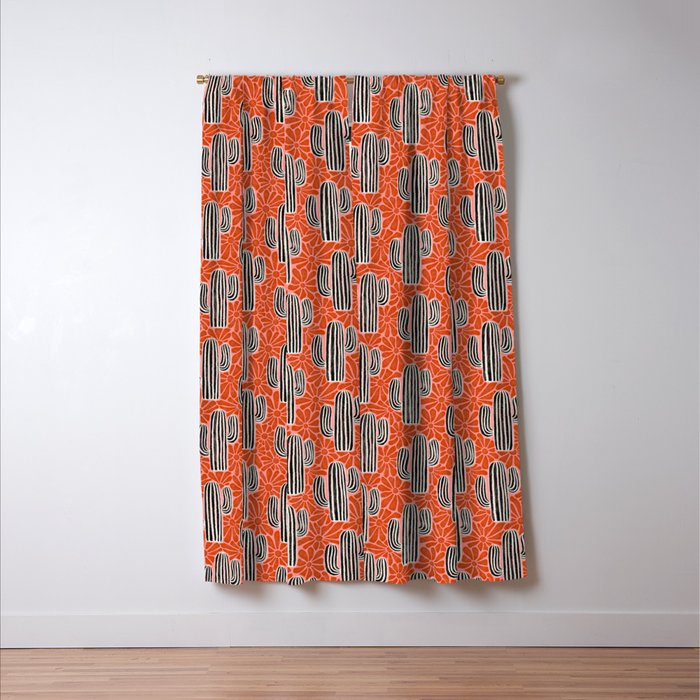 Sonora - red, pink, black, and white  Window Curtain Gallery Image 3