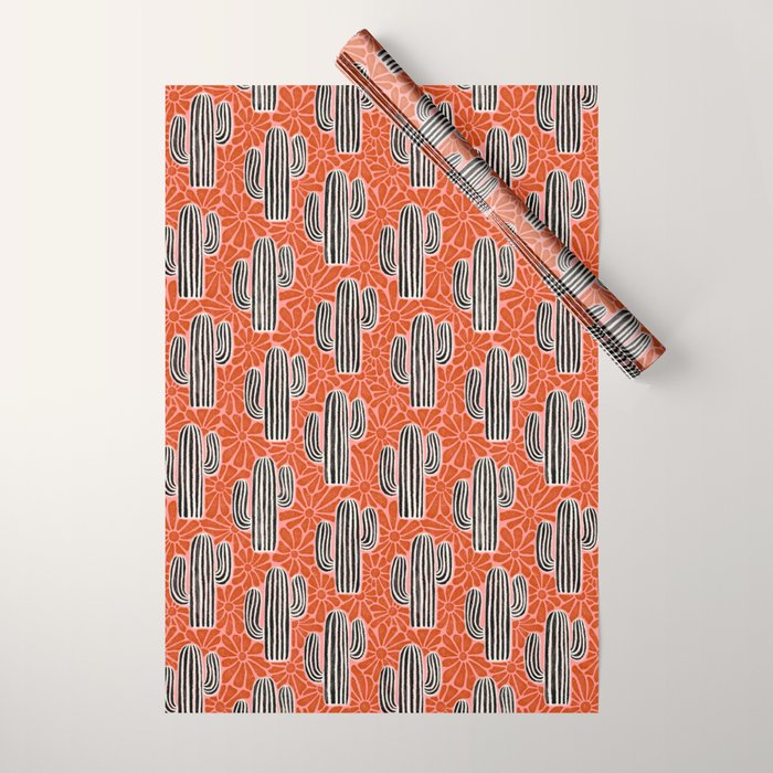Sonora - red, pink, black, and white  Wrapping Paper Gallery Image 1