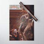 MAGIC IN ACTION | woman | perfume | Parisian | dark | evening | date | aesthetic | vintage | retro  Wrapping Paper Gallery Image 1