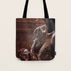 MAGIC IN ACTION | woman | perfume | Parisian | dark | evening | date | aesthetic | vintage | retro  Tote Bag Gallery Image 1