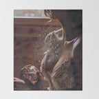 MAGIC IN ACTION | woman | perfume | Parisian | dark | evening | date | aesthetic | vintage | retro  Throw Blanket Gallery Image 2