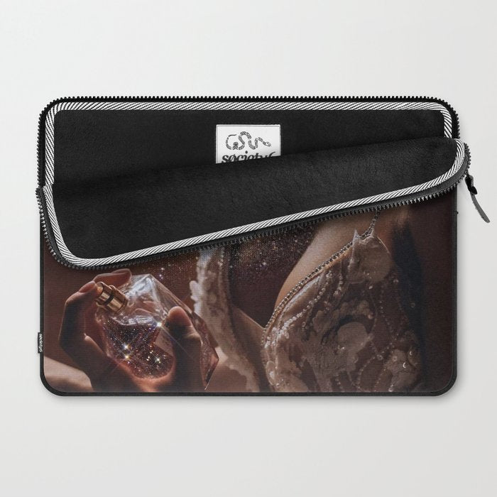 MAGIC IN ACTION | woman | perfume | Parisian | dark | evening | date | aesthetic | vintage | retro  Laptop Sleeve Gallery Image 2