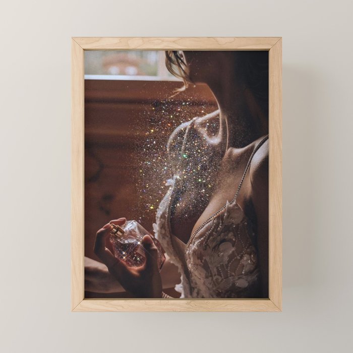 MAGIC IN ACTION | woman | perfume | Parisian | dark | evening | date | aesthetic | vintage | retro  Mini Art Print Gallery Image 1