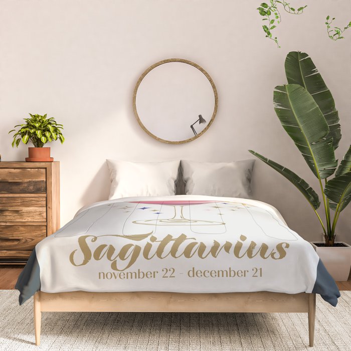 Cosmopolitan Cocktail Zodiac Sign Comforter Gallery Image 3