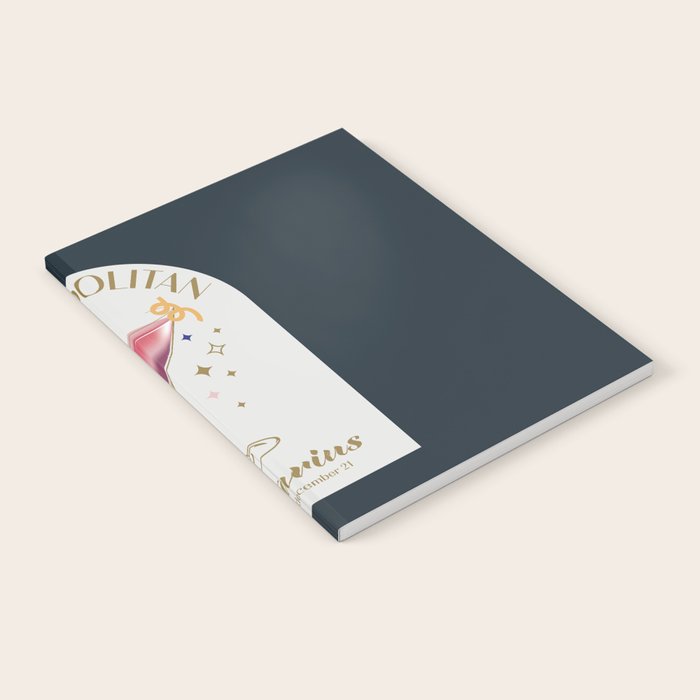 Cosmopolitan Cocktail Zodiac Sign Notebook Gallery Image 1