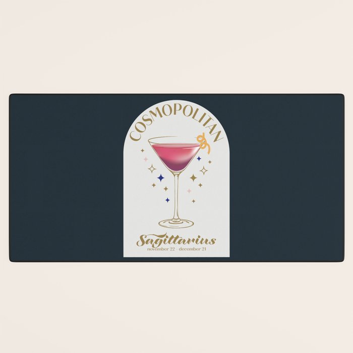 Cosmopolitan Cocktail Zodiac Sign Desk Mat Gallery Image 3