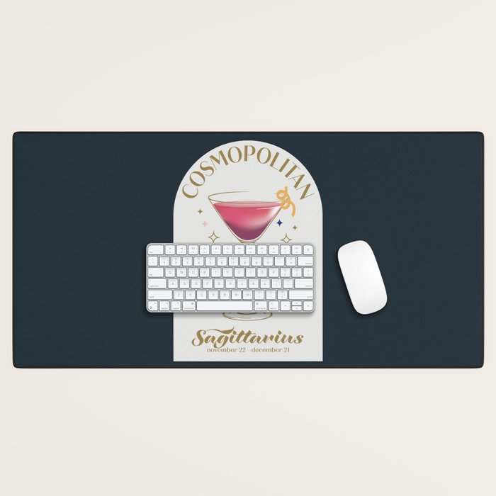 Cosmopolitan Cocktail Zodiac Sign Desk Mat Gallery Image 1