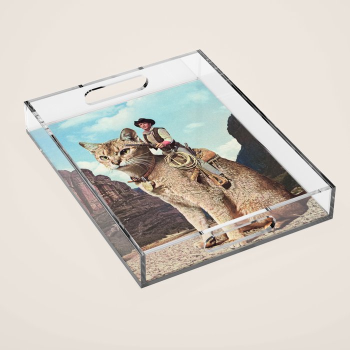 Cat Lone Ranger Acrylic Tray Gallery Image 1