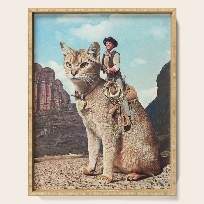 Cat Lone Ranger Serving Tray Gallery Image 1