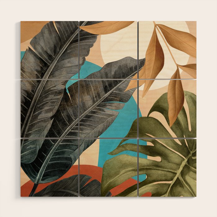 Abstract Tropical Art 16 Wood Wall Art Gallery Image 1