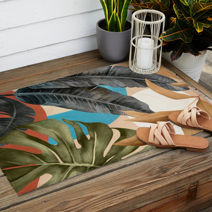 Abstract Tropical Art 16 Outdoor Rug Gallery Image 2