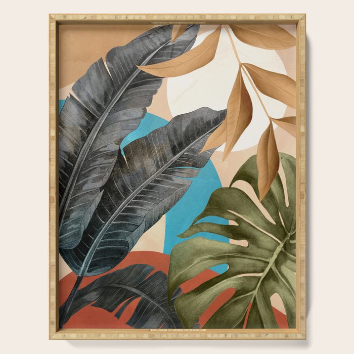 Abstract Tropical Art 16 Serving Tray Gallery Image 1