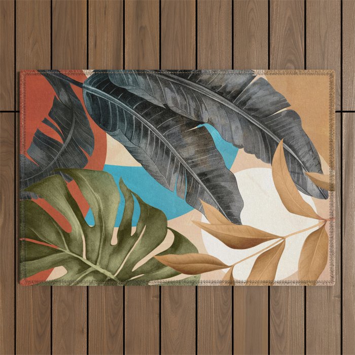 Abstract Tropical Art 16 Outdoor Rug Gallery Image 1