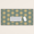 Boho Summer Sun Pattern XVI Neutral Earthy Sage Yellow Desk Mat Gallery Image 1