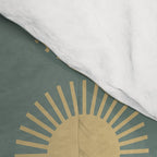 Boho Summer Sun Pattern XVI Neutral Earthy Sage Yellow Comforter Gallery Image 4