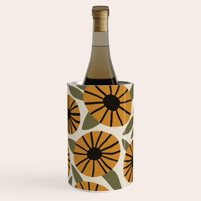 Floral Pattern / Turmeric Yellow & Green Wine Chiller Gallery Image 1