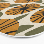 Floral Pattern / Turmeric Yellow & Green Bath Mat Gallery Image 3