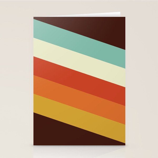 Renpet - Colorful Classic Abstract Minimal Retro 70s Style Stripes Design Stationery Card Gallery Image 2