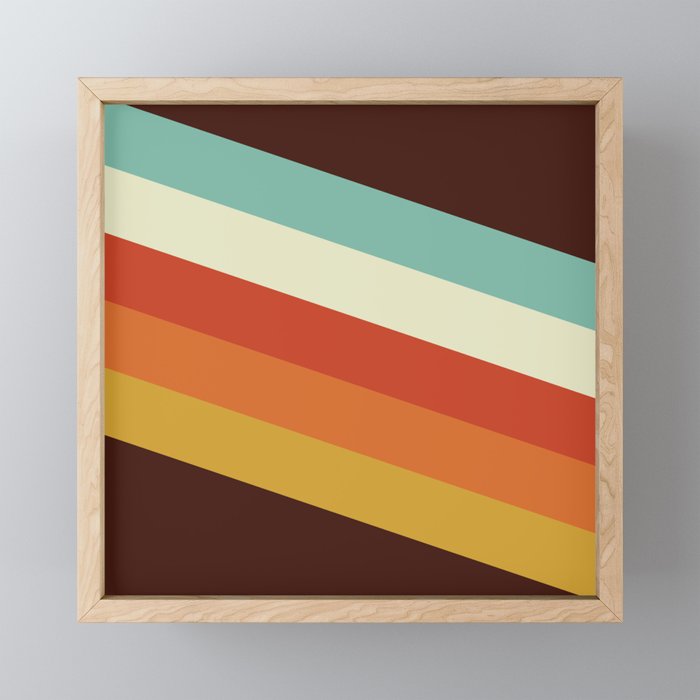 Renpet - Colorful Classic Abstract Minimal Retro 70s Style Stripes Design Mini Art Print Gallery Image 1