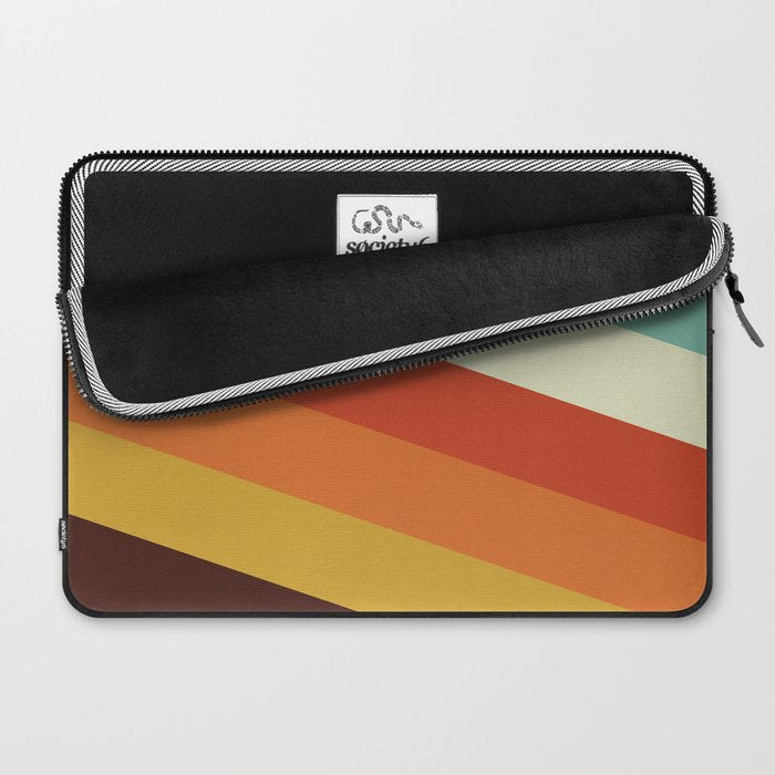 Renpet - Colorful Classic Abstract Minimal Retro 70s Style Stripes Design Laptop Sleeve Gallery Image 2