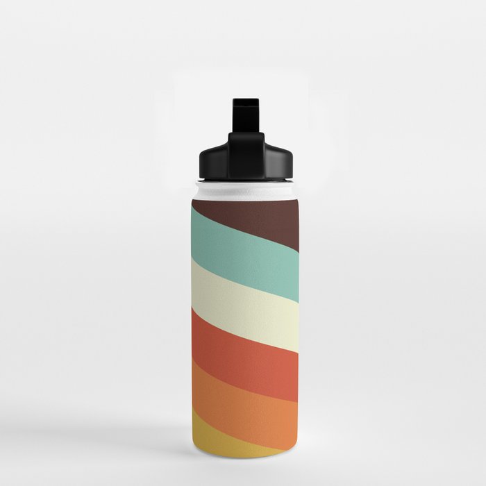 Renpet - Colorful Classic Abstract Minimal Retro 70s Style Stripes Design Water Bottle Gallery Image 2
