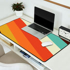 Renpet - Colorful Classic Abstract Minimal Retro 70s Style Stripes Design Desk Mat Gallery Image 2