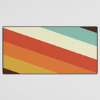 Renpet - Colorful Classic Abstract Minimal Retro 70s Style Stripes Design Desk Mat Gallery Image 3