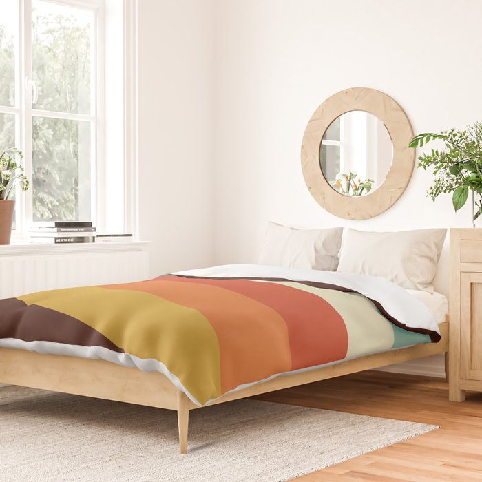 Renpet - Colorful Classic Abstract Minimal Retro 70s Style Stripes Design Duvet Cover Gallery Image 2