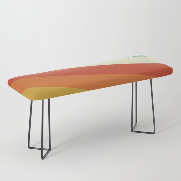 Renpet - Colorful Classic Abstract Minimal Retro 70s Style Stripes Design Bench Gallery Image 1
