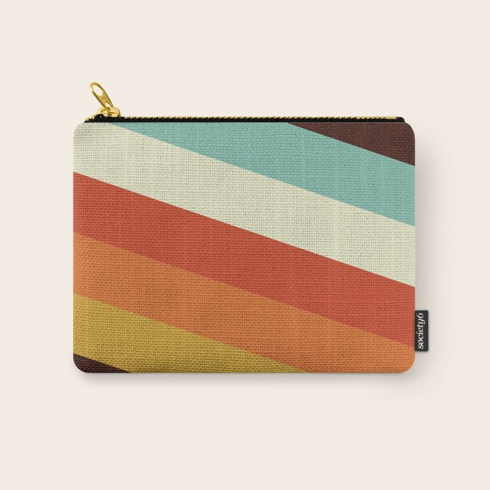 Renpet - Colorful Classic Abstract Minimal Retro 70s Style Stripes Design Carry All Pouch Gallery Image 1