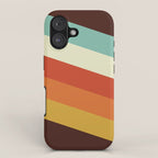 Renpet - Colorful Classic Abstract Minimal Retro 70s Style Stripes Design iPhone Case Gallery Image 1