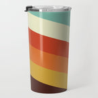 Renpet - Colorful Classic Abstract Minimal Retro 70s Style Stripes Design Travel Mug Gallery Image 3