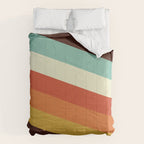 Renpet - Colorful Classic Abstract Minimal Retro 70s Style Stripes Design Comforter Gallery Image 6