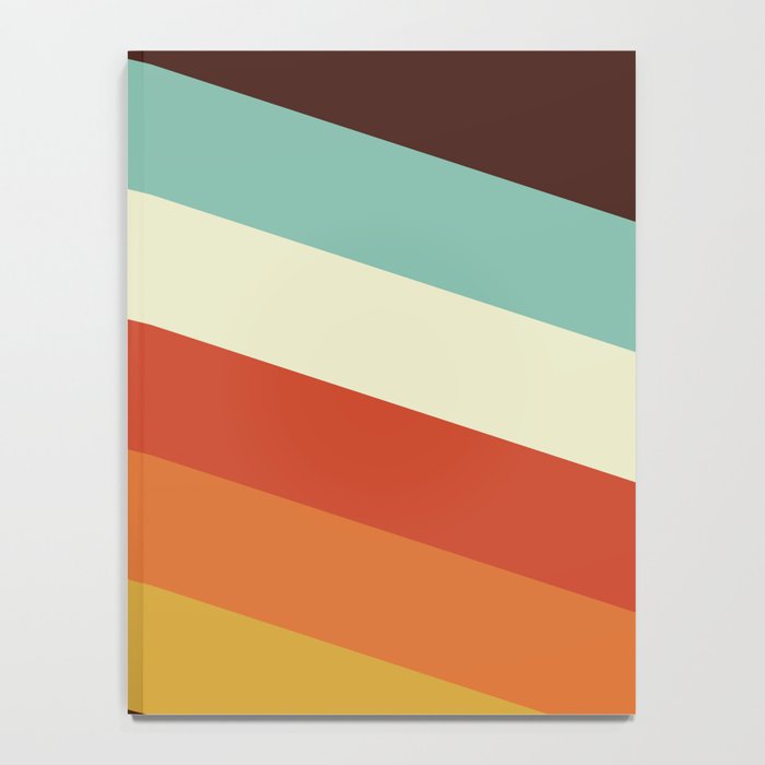 Renpet - Colorful Classic Abstract Minimal Retro 70s Style Stripes Design Notebook Gallery Image 4