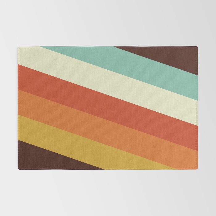 Renpet - Colorful Classic Abstract Minimal Retro 70s Style Stripes Design Rug Gallery Image 2