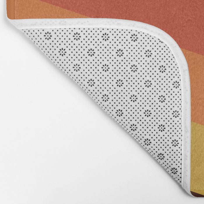 Renpet - Colorful Classic Abstract Minimal Retro 70s Style Stripes Design Bath Mat Gallery Image 2